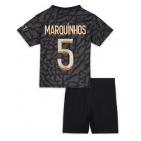 Paris Saint-Germain Marquinhos #5 Tredjedraktsett Barn 2023-24 Kortermet (+ Korte bukser)